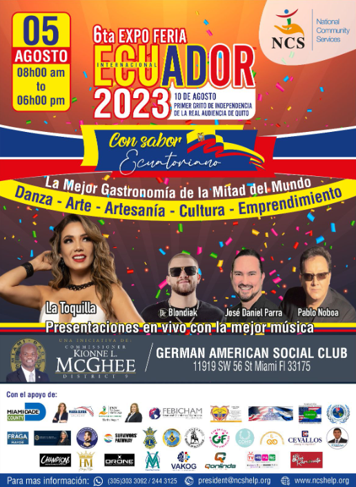 6ta expo feria Ecuador Internacional 2023: un evento imperdible para celebrar la cultura ecuatoriana en Miami